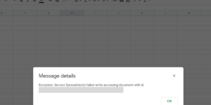 Service Spreadsheet Failed